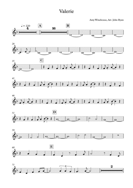 Free Sheet Music Valerie Saxophone Quartet Satb