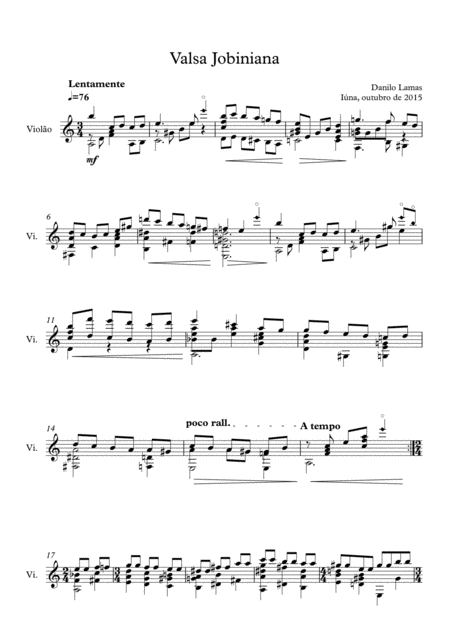 Valsa Jobiniana For Guitar Solo Sheet Music