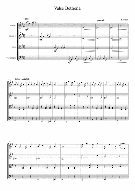 Free Sheet Music Valse Bethena