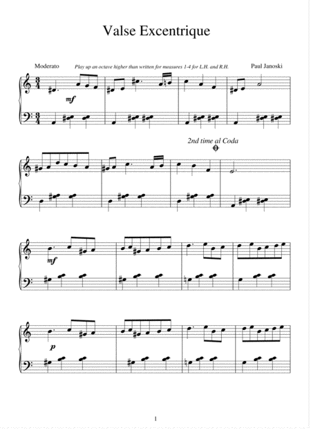 Valse Excentrique Sheet Music