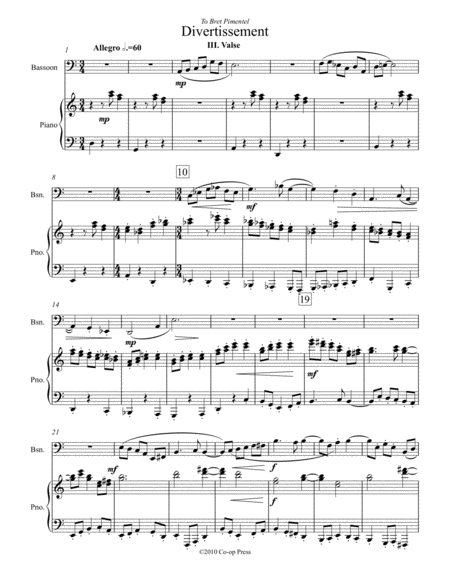 Free Sheet Music Valse For Bassoon And Piano