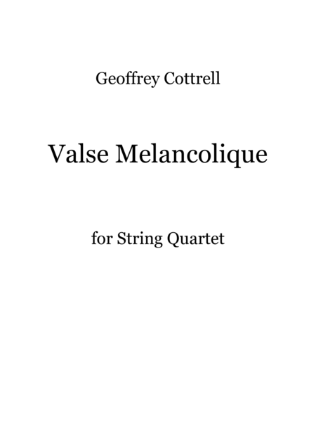 Free Sheet Music Valse Melancolique