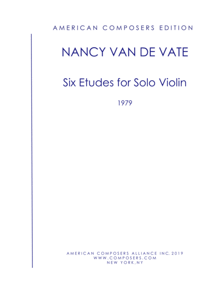 Free Sheet Music Van De Vate Six Etudes For Solo Violin