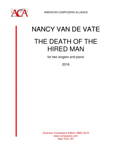 Van De Vate The Death Of The Hired Man Sheet Music