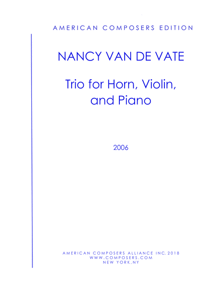 Free Sheet Music Van De Vate Trio For Horn Violin And Piano