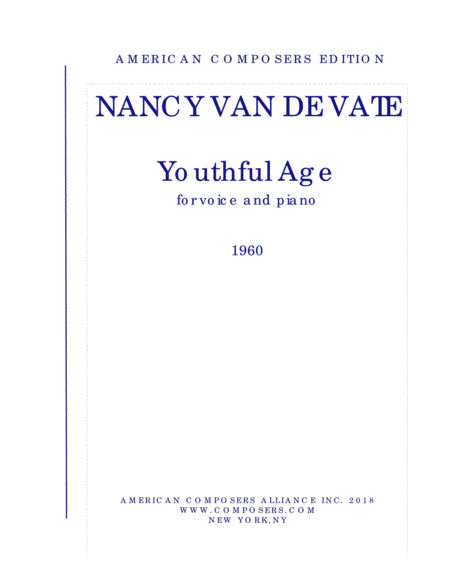 Van De Vate Youthful Age Sheet Music