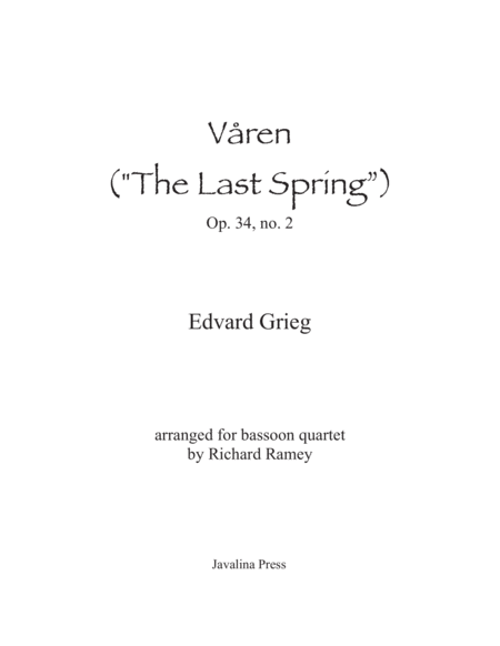 Free Sheet Music Varen The Last Spring