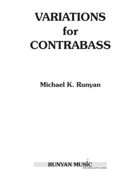 Variations For Contrabass Unaccompanied Sheet Music