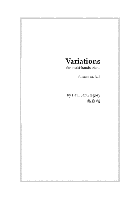 Free Sheet Music Variations For Multi Hands Piano