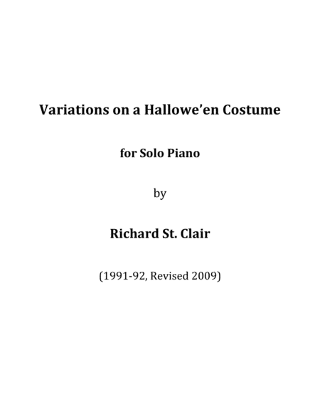 Free Sheet Music Variations On A Hallowe En Costume For Solo Piano