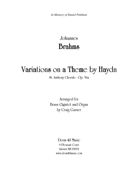 Variations On A Theme By Haydn For Organ And Brass Quintet Sheet Music