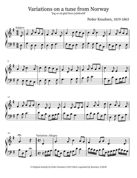 Variations On A Tune From Norway Sheet Music