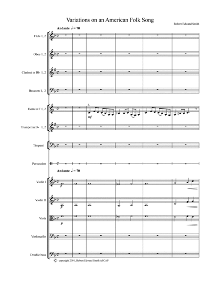 Free Sheet Music Variations On An American Folksong