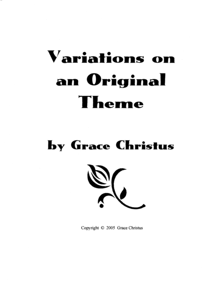 Free Sheet Music Variations On An Original Theme