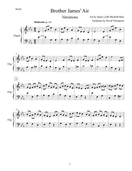 Free Sheet Music Variations On Brother James Air