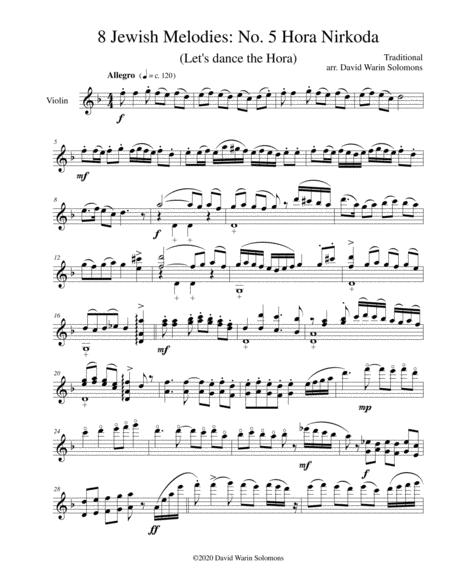 Free Sheet Music Variations On Hora Nirkoda Lets Dance The Hora For Violin Solo