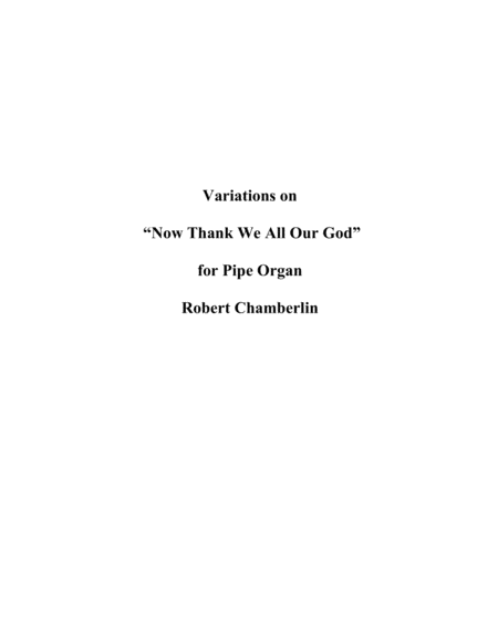 Variations On Now Thank We All Our God Sheet Music