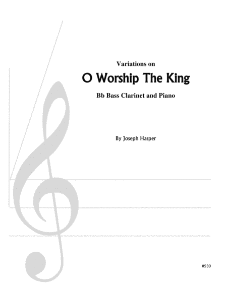 Variations On O Worship The King Bb Bass Clarinet And Piano Sheet Music