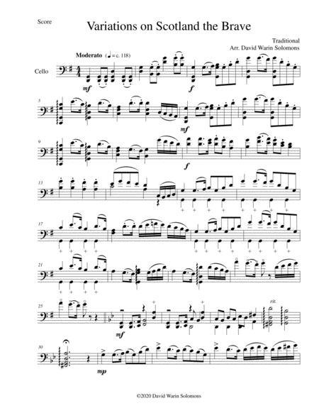 Free Sheet Music Variations On Scotland The Brave For Cello Solo