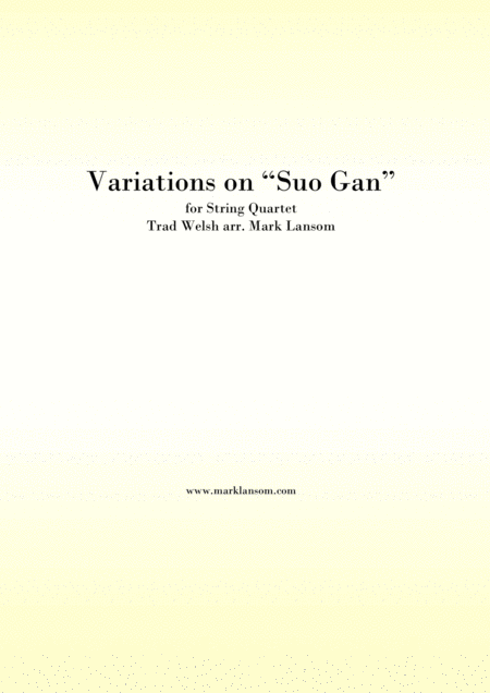 Variations On Suo Gan For String Quartet Sheet Music