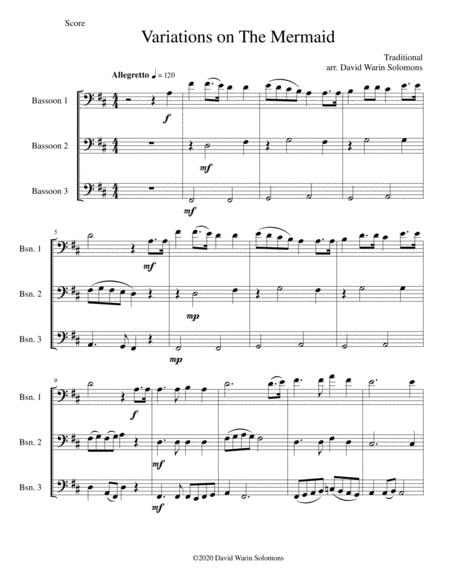 Variations On The Mermaid For Bassoon Trio Sheet Music