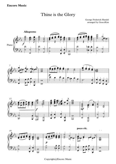 Free Sheet Music Variations On Thine Is The Glory