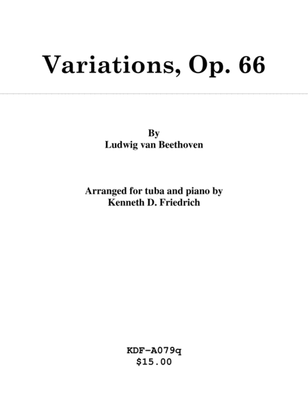 Variations Op 66 Tuba And Piano Sheet Music