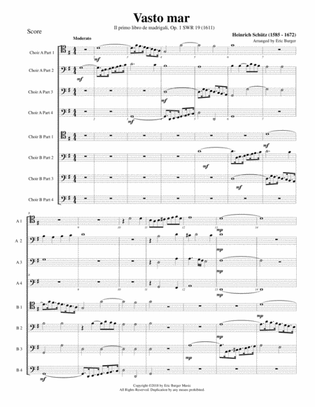 Vasto Mar For Trombone Or Low Brass Octet Sheet Music