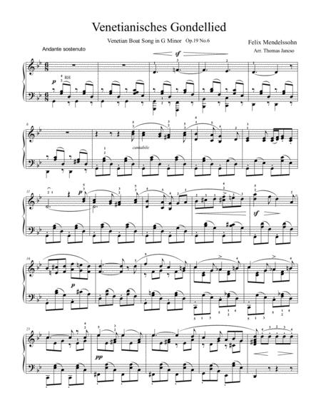 Venetianisches Gondellied Op 19 No 6 Sheet Music