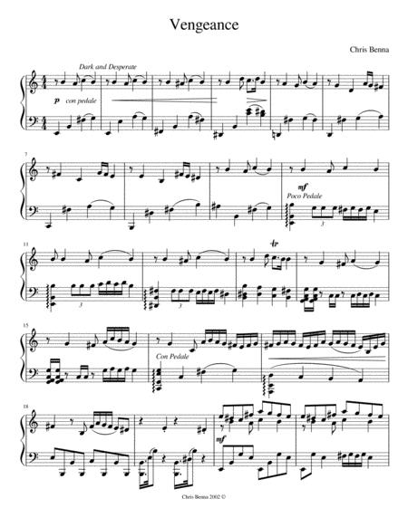 Free Sheet Music Vengeance For Piano Solo