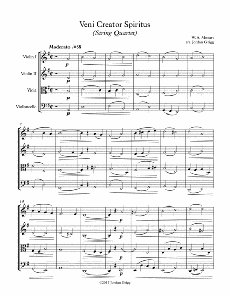 Veni Creator Spiritus String Quartet Score And Parts Sheet Music