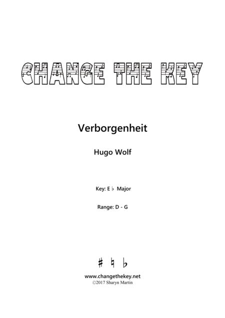 Verborgenheit Eb Major Sheet Music