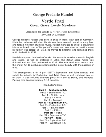 Verde Prati Sheet Music