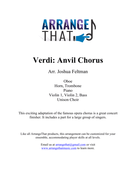 Verdi Anvil Chorus Middle School Sheet Music