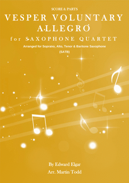 Free Sheet Music Vesper Voluntary Allegro For Saxophone Quartet Satb