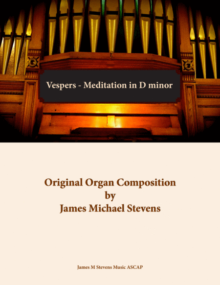 Vespers Meditation In D Minor Organ Solo Sheet Music