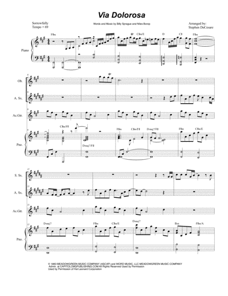 Via Dolorosa Duet For Soprano And Alto Saxophone Sheet Music