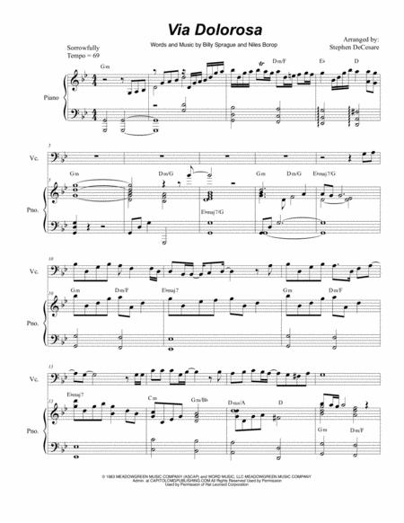 Free Sheet Music Via Dolorosa For Cello Solo And Piano