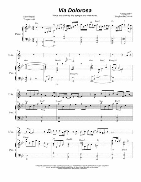 Free Sheet Music Via Dolorosa For Tenor Saxophone And Piano