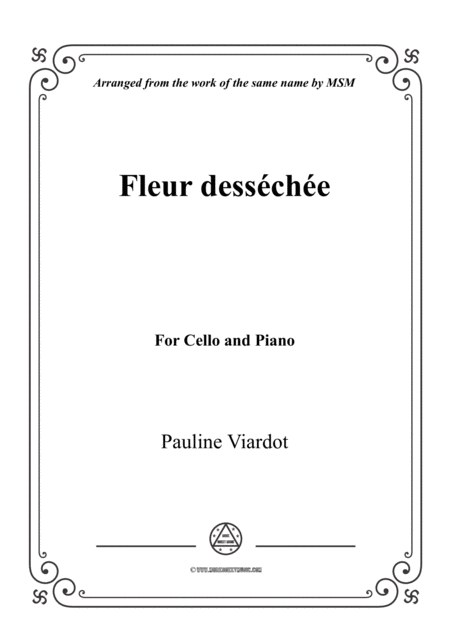 Viardot Fleur Dessche For Cello And Piano Sheet Music