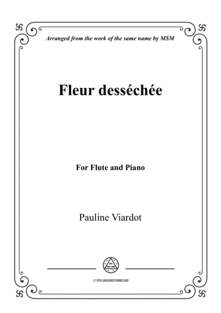 Viardot Fleur Dessche For Flute And Piano Sheet Music