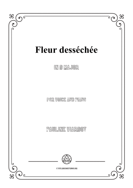 Viardot Fleur Dessche In D Major For Voice And Piano Sheet Music