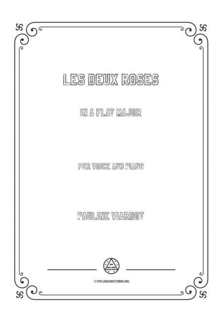 Viardot Les Deux Roses In A Flat Major For Voice And Piano Sheet Music