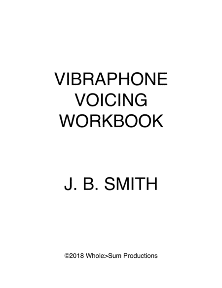 Free Sheet Music Vibraphone Voicing Workbook