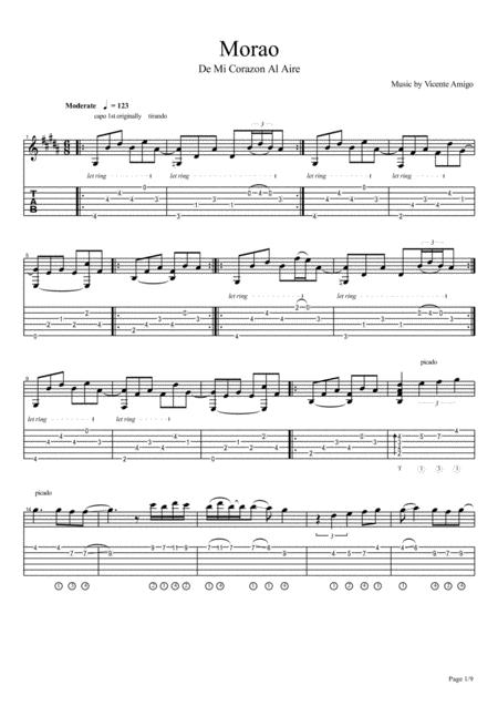 Free Sheet Music Vicente Amigo De Mi Corazon Al Aire 07 Morao