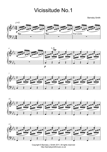 Free Sheet Music Vicissitude No 1