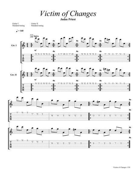 Free Sheet Music Victim Of Changes