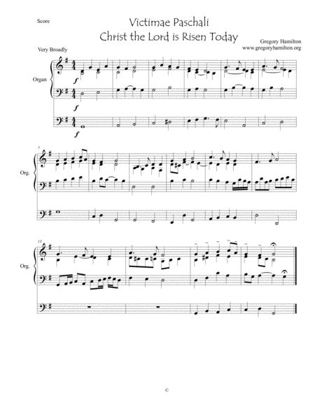 Victimae Paschali Christ The Lord Is Risen Today Sheet Music