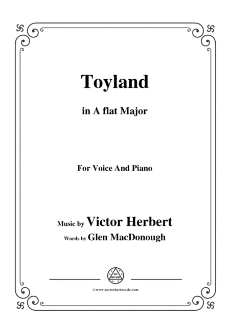 Victor Herbert Toyland In A Flat Major For Voice And Piano Sheet Music