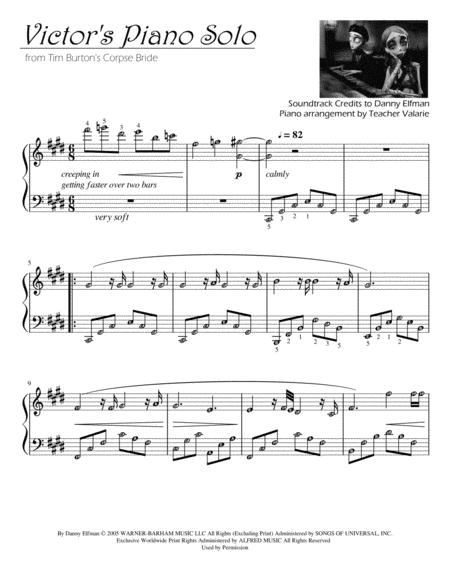 Victor Piano Solo Tim Burton The Corpse Bride With Note Names Fingering Guides Performance Tips Sheet Music